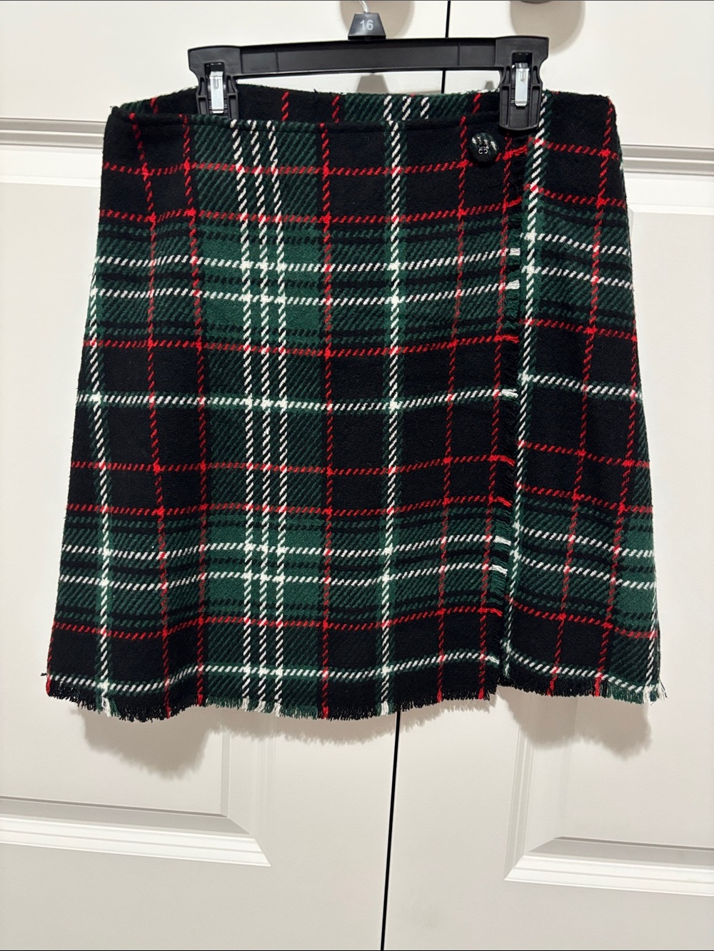 GB girls Plaid Wrap Skirt in Green and Black Check